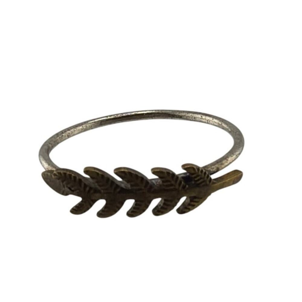NEW Artisanal Sterling Silver Leaf Ring Size 6 Boutique Collection